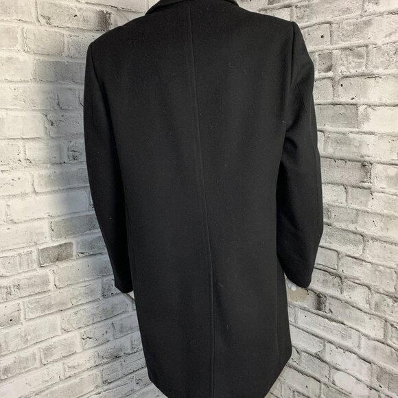 Nautica Overcoat Slater Mens 42R Black Wool Cashmere Trench Coat Jacket - Picture 6 of 16